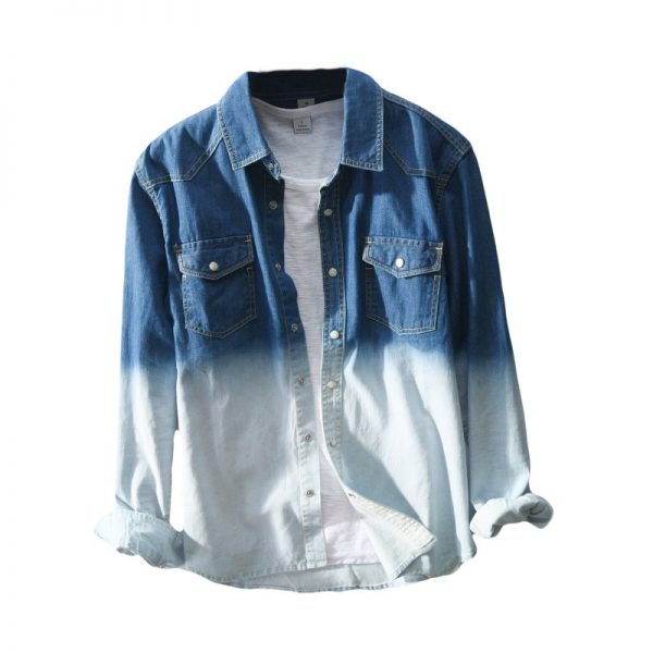 light blue denim shirt men