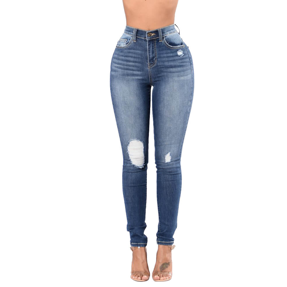 Hot-selling Trendy Discounted Wholesale ripped vintage blue skinny ...