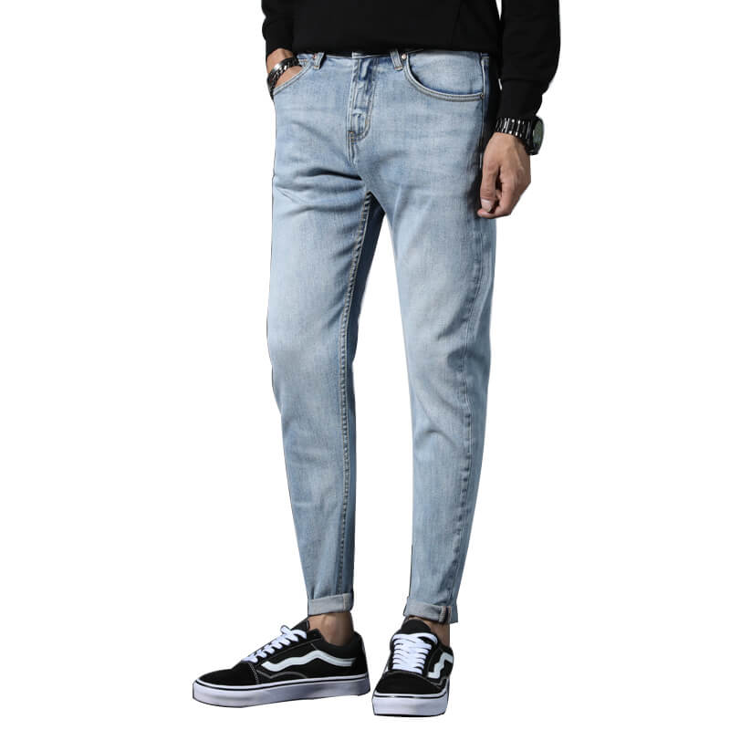 Wholesale Fashion Cotton Stretch Light Blue Skinny Jeans Pants For Men ...