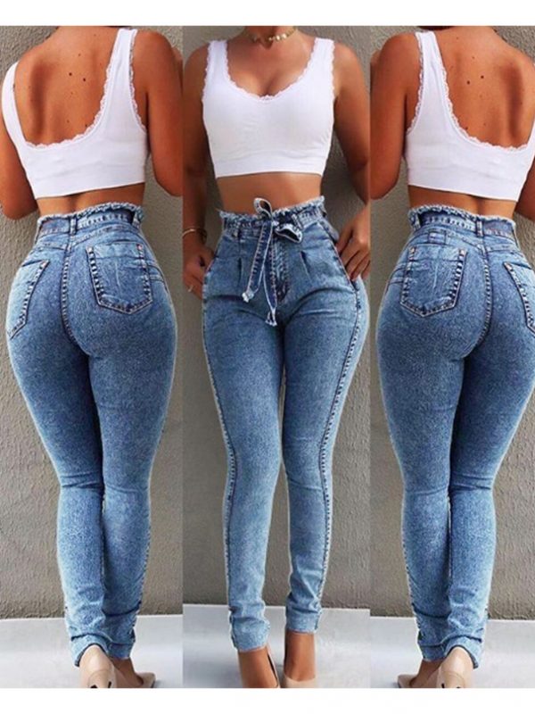 high rise stretch jeans