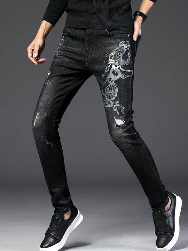 embroidered jeans mens