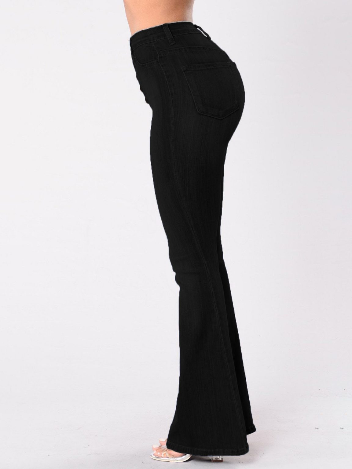 high waist black flare jeans