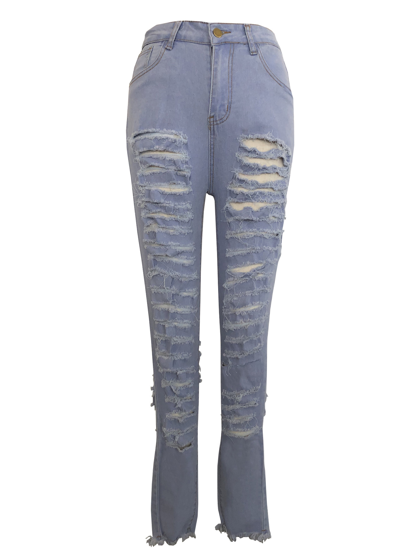 Custom Made Ripped Skinny High Waisted Ladies Jeans