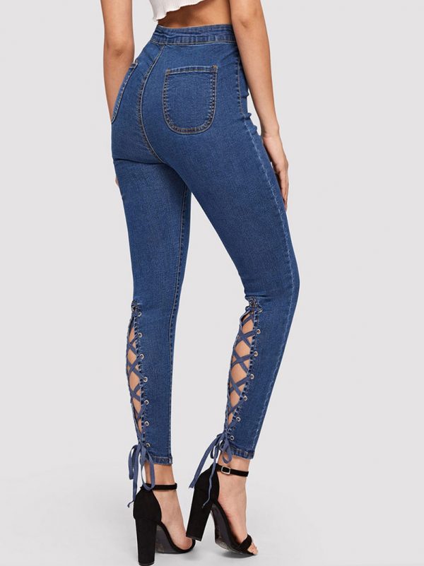 cross waist jeans