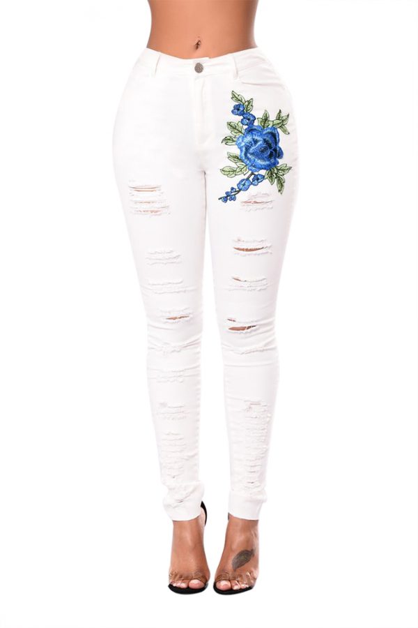 distressed white skinny jeans