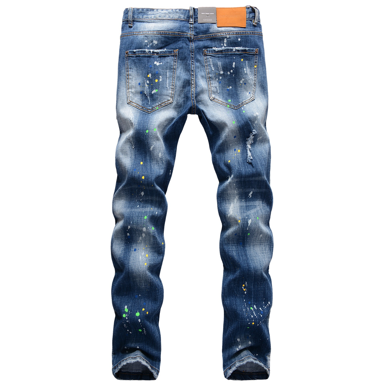 Wholesale DSQ2 Denim Pants Men’s Patchwork Badge Streetwear Ripped ...